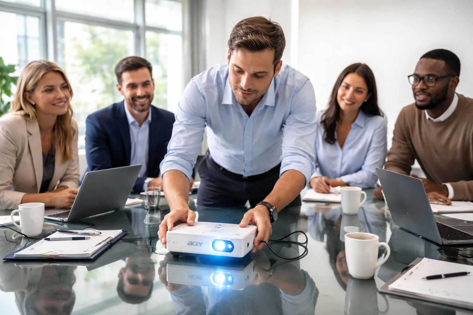 Réunions sur site : installer un vidéoprojecteur Acer mobile, idée